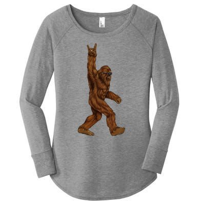 Bigfoot Sasquatch Rock and Roll Sunglasses Rock On Women's Perfect Tri Tunic Long Sleeve Shirt