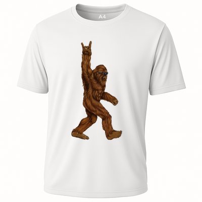 Bigfoot Sasquatch Rock and Roll Sunglasses Rock On Performance Shirt