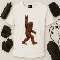 Bigfoot Sasquatch Rock and Roll Sunglasses Rock On Performance Shirt