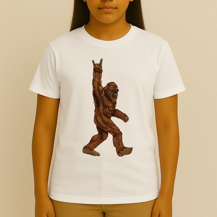 Bigfoot Sasquatch Rock and Roll Sunglasses Rock On T-Shirt