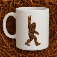 Bigfoot Sasquatch Rock and Roll Sunglasses Rock On Mug