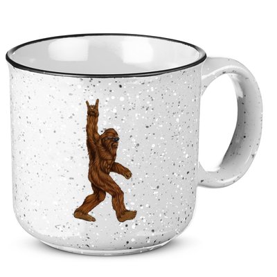 Bigfoot Sasquatch Rock and Roll Sunglasses Rock On 15oz Campfire Ceramic Mug