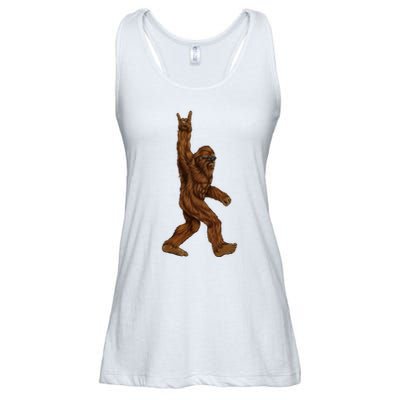 Bigfoot Sasquatch Rock and Roll Sunglasses Rock On Ladies Essential Flowy Tank