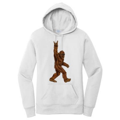 Bigfoot Sasquatch Rock and Roll Sunglasses Rock On Women's Pullover Hoodie