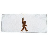 Bigfoot Sasquatch Rock and Roll Sunglasses Rock On Large Microfiber Waffle Golf Towel