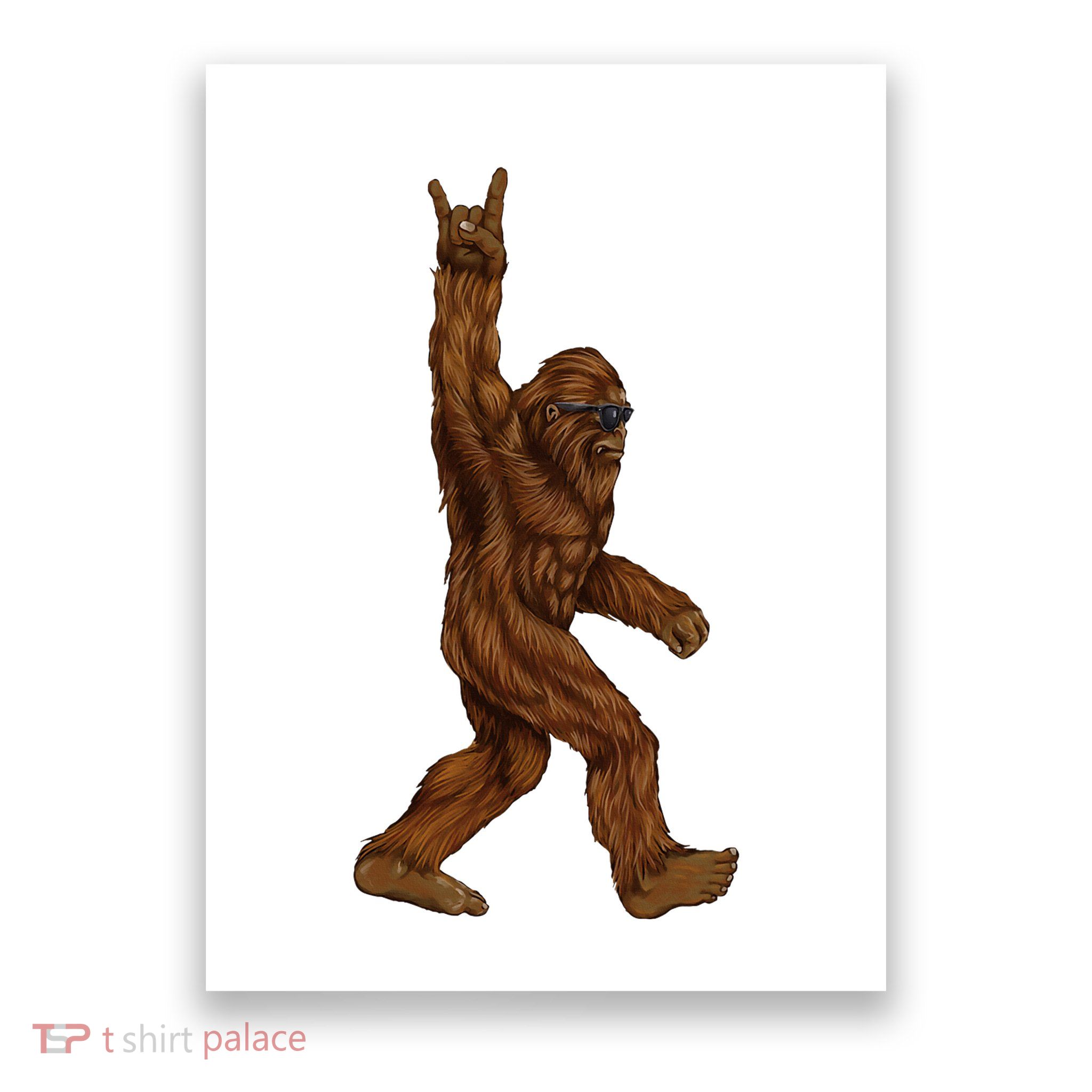 Bigfoot Sasquatch Rock and Roll Sunglasses Rock On Poster