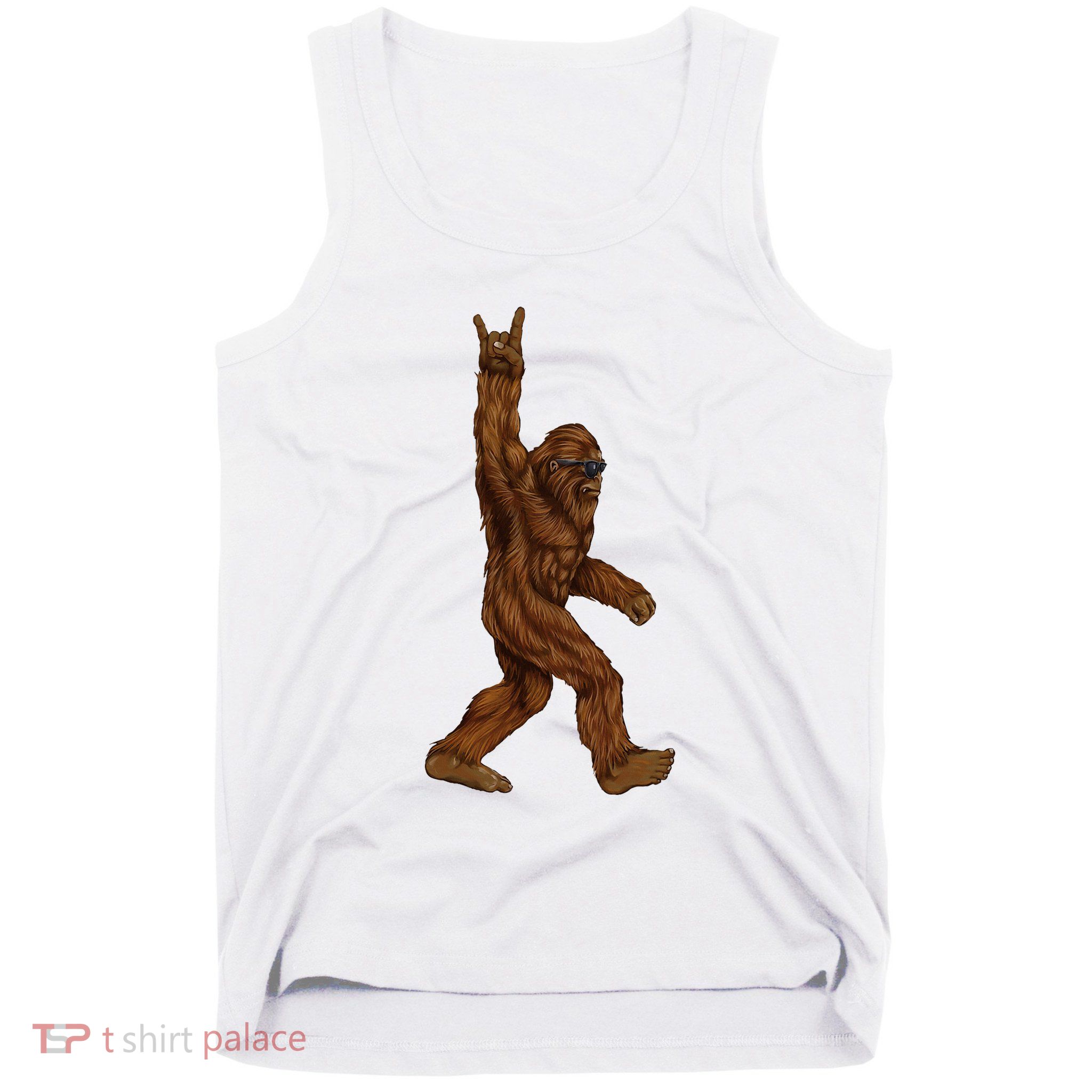 Bigfoot Sasquatch Rock and Roll Sunglasses Rock On Tank Top