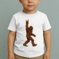 Bigfoot Sasquatch Rock and Roll Sunglasses Rock On Toddler T-Shirt