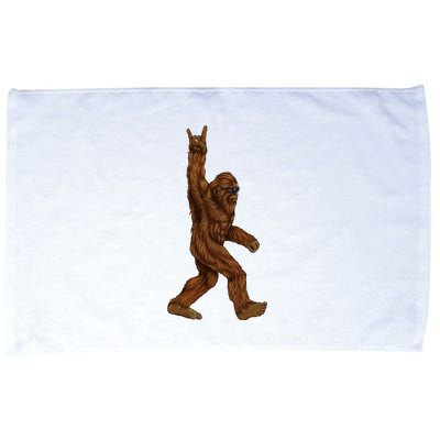 Bigfoot Sasquatch Rock and Roll Sunglasses Rock On Microfiber Hand Towel