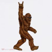 Bigfoot Sasquatch Rock and Roll Sunglasses Rock On Cropped Pullover Crew