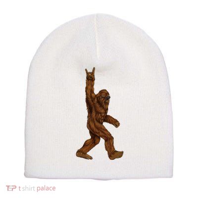 Bigfoot Sasquatch Rock and Roll Sunglasses Rock On Short Acrylic Beanie