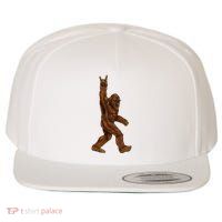 Bigfoot Sasquatch Rock and Roll Sunglasses Rock On Wool Snapback Cap