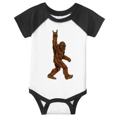 Bigfoot Sasquatch Rock and Roll Sunglasses Rock On Infant Baby Jersey Bodysuit
