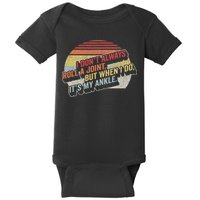 Bag Some Rays I Don't Always Roll A Joint, But When I Do, It's My Ankle. Retro Modern Black Baby Bodysuit
