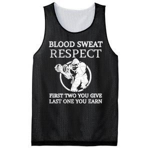 Blood Sweat Respect First Two You Give Last One You Earn Mesh Reversible Basketball Jersey Tank