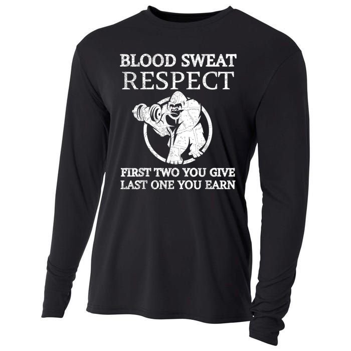 Blood Sweat Respect First Two You Give Last One You Earn Cooling Performance Long Sleeve Crew