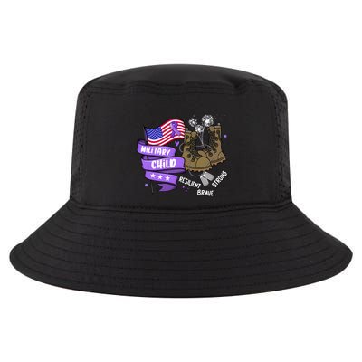 Brave Strong Resilient Military Child Us Flag Cool Comfort Performance Bucket Hat