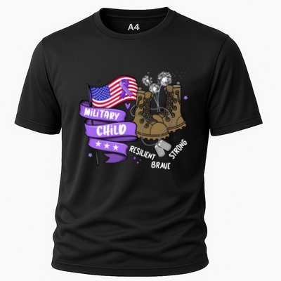 Brave Strong Resilient Military Child Us Flag Performance Shirt