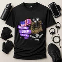 Brave Strong Resilient Military Child Us Flag Cooling Performance Crew T-Shirt