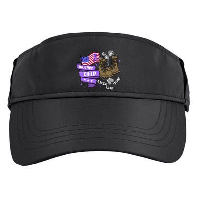 Brave Strong Resilient Military Child Us Flag Adult Drive Performance Visor