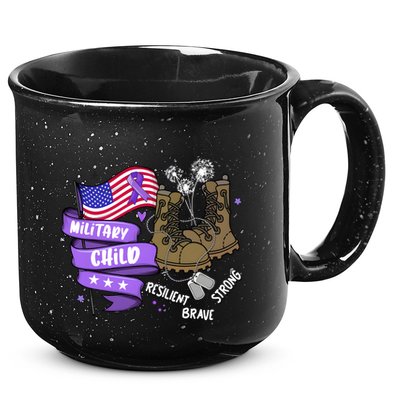 Brave Strong Resilient Military Child Us Flag 15oz Campfire Ceramic Mug