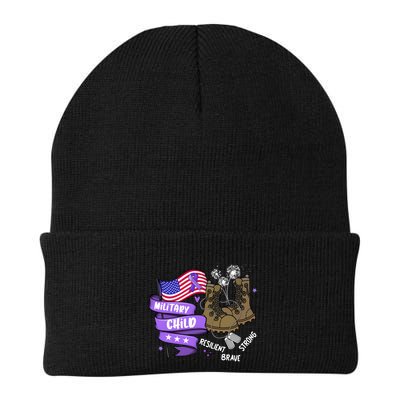 Brave Strong Resilient Military Child Us Flag Beanie