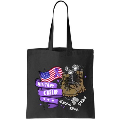 Brave Strong Resilient Military Child Us Flag Bag