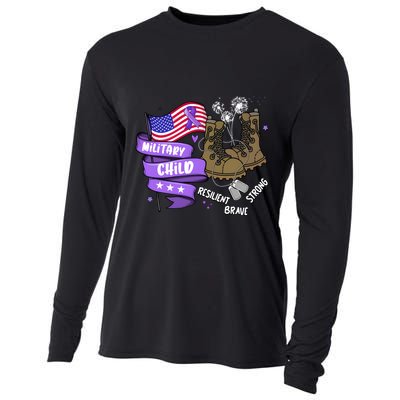 Brave Strong Resilient Military Child Us Flag Cooling Performance Long Sleeve Crew