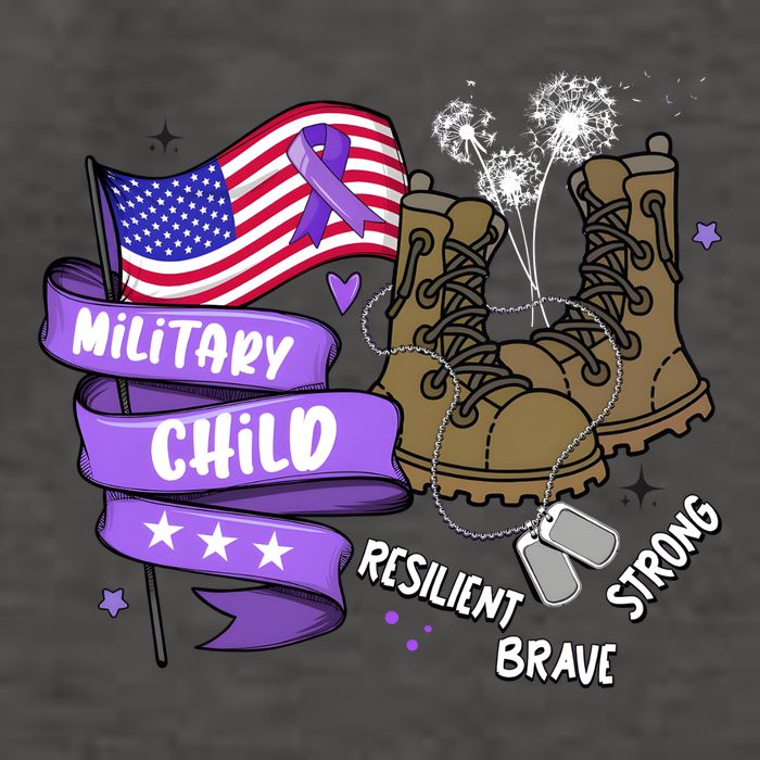 Brave Strong Resilient Military Child Us Flag Vector Backpack
