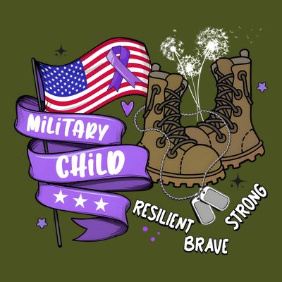Brave Strong Resilient Military Child Us Flag T-Shirt