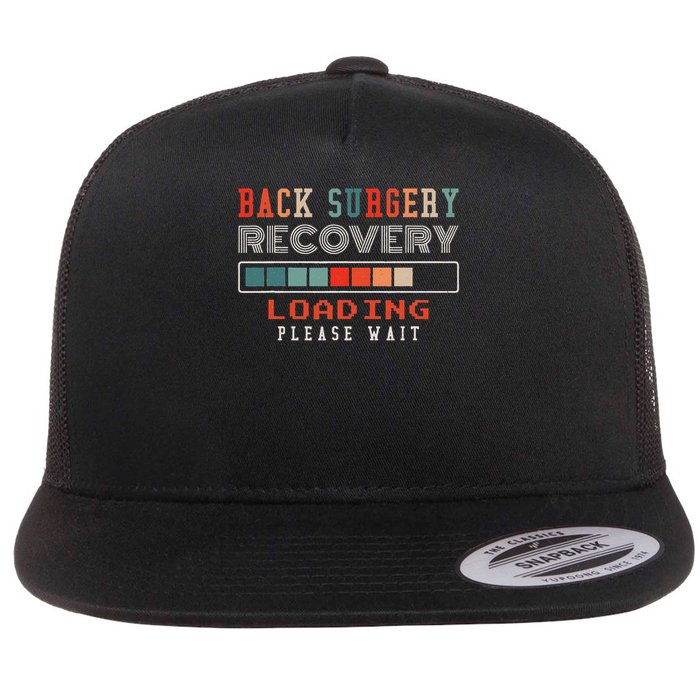 Back Surgery Recovery Loading Please Wait Flat Bill Trucker Hat