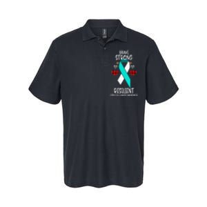 Brave Strong Resilient Cervical Cancer Awareness Ribbon Softstyle Adult Sport Polo