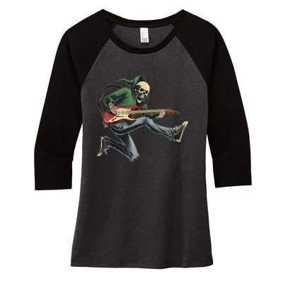 Band Shirts Rock And Roll Guitar T Shirts For  Band Tee Women's Tri-Blend 3/4-Sleeve Raglan Shirt