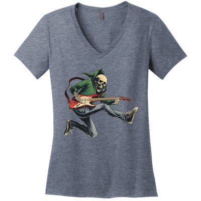 Band Shirts Rock And Roll Guitar T Shirts For  Band Tee Women's V-Neck T-Shirt