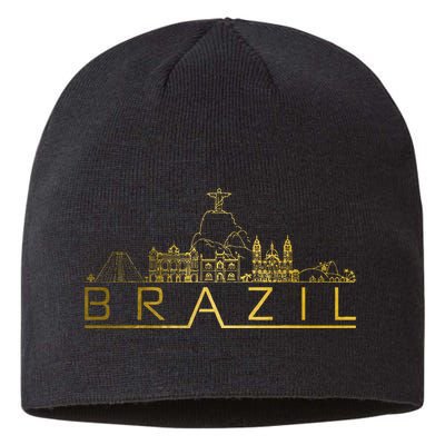 Brazil Skyline Rio De Janeiro Brasil Brasilian Souvenir Sustainable Beanie