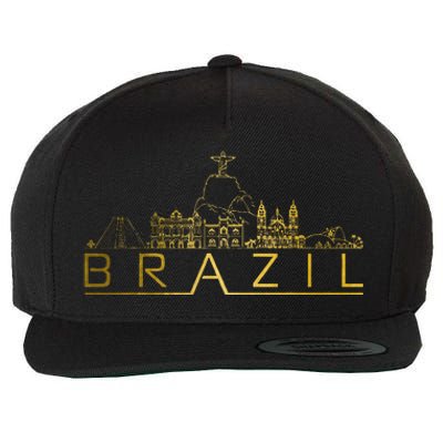 Brazil Skyline Rio De Janeiro Brasil Brasilian Souvenir Wool Snapback Cap