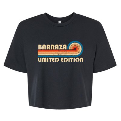 Barraza Surname Retro Vintage 80s 90s Birthday Bella+Canvas Jersey Crop Tee