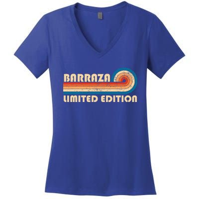 Barraza Surname Retro Vintage 80s 90s Birthday Women's V-Neck T-Shirt