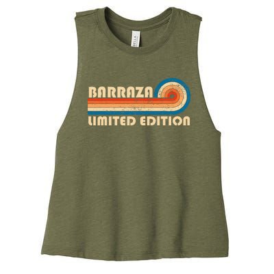 Barraza Surname Retro Vintage 80s 90s Birthday Women's Racerback Cropped Tank