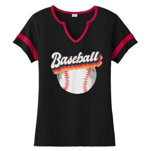 Baseball Sport Retro Ladies Halftime Notch Neck Tee