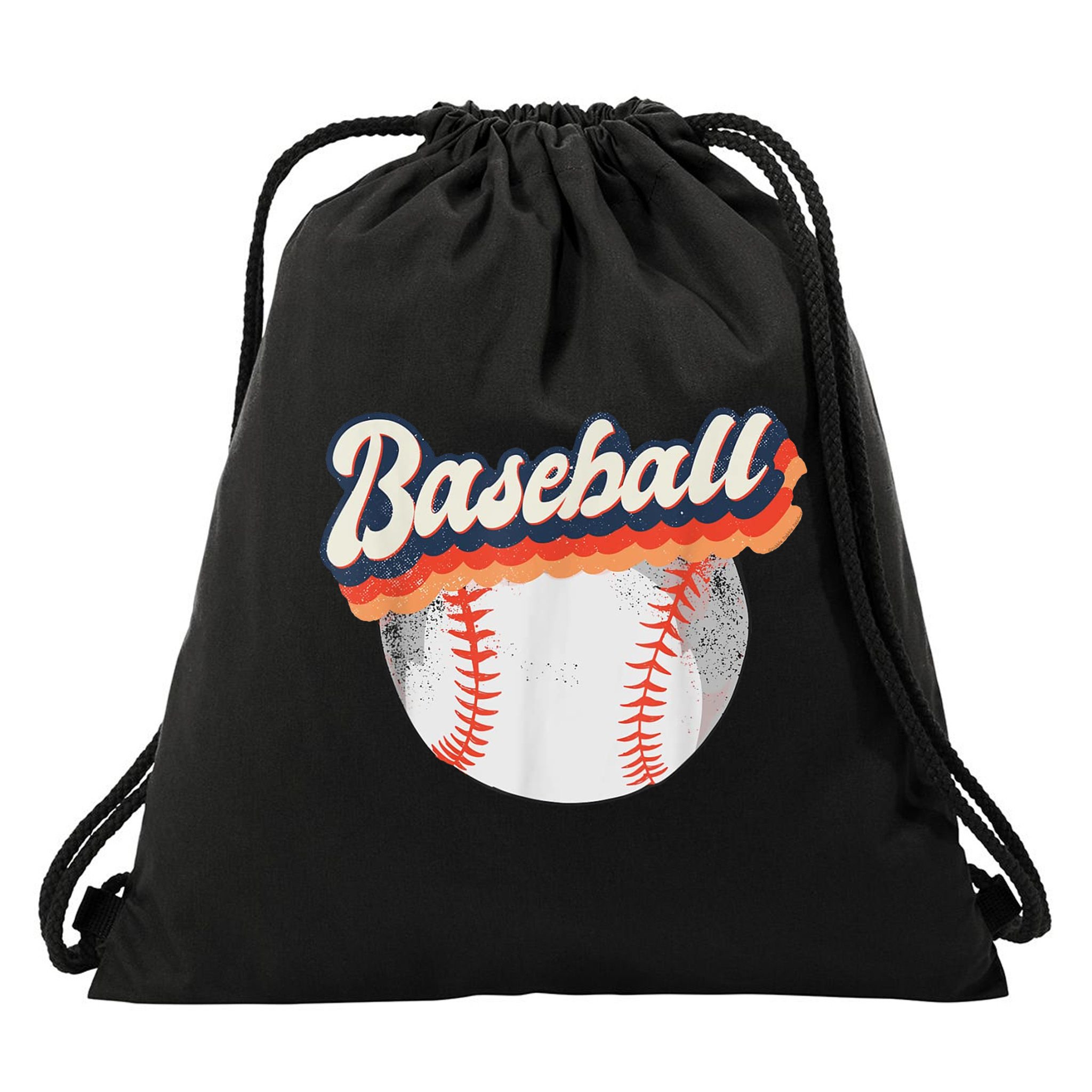 Baseball Sport Retro Drawstring Bag