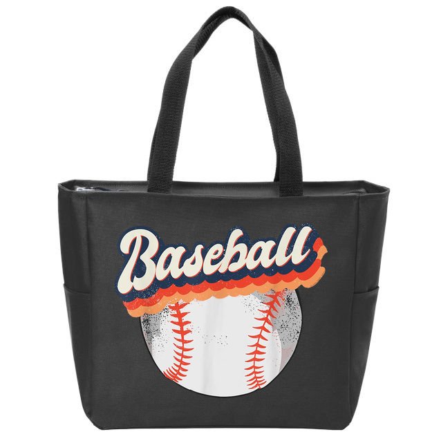 Baseball Sport Retro Zip Tote Bag