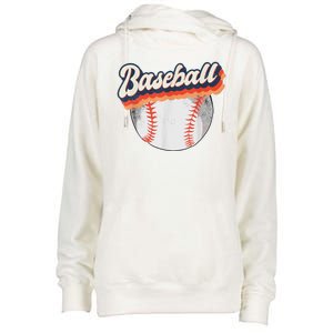 Baseball Sport Retro Womens Funnel Neck Pullover Hood