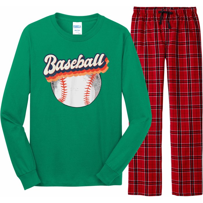 Baseball Sport Retro Long Sleeve Pajama Set