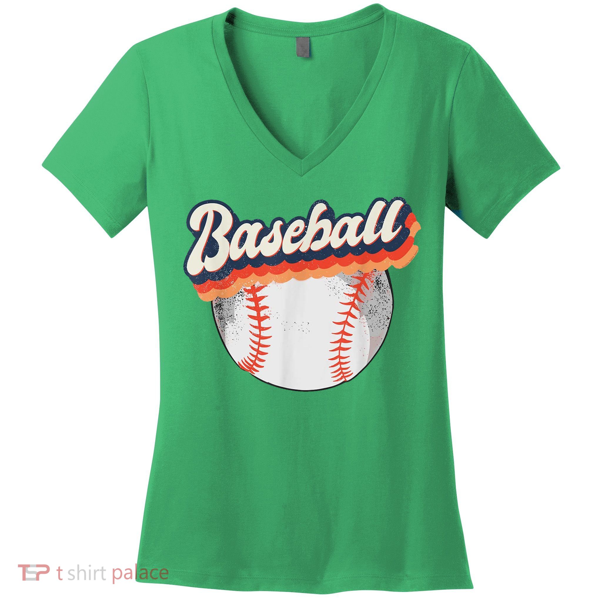 Baseball Sport Retro Women's V-Neck T-Shirt