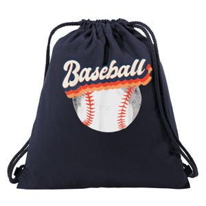 Baseball Sport Retro Drawstring Bag