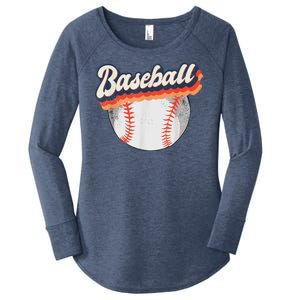 Baseball Sport Retro Women's Perfect Tri Tunic Long Sleeve Shirt