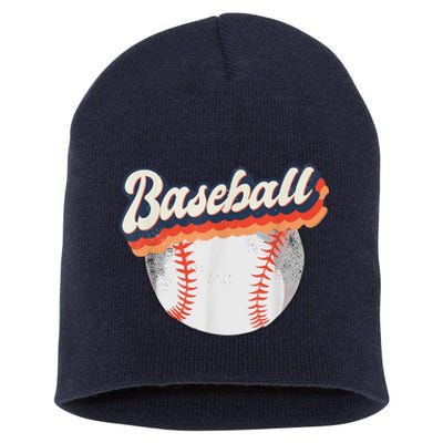 Baseball Sport Retro Short Acrylic Beanie