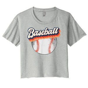 Baseball Sport Retro Women's Crop Top Tee