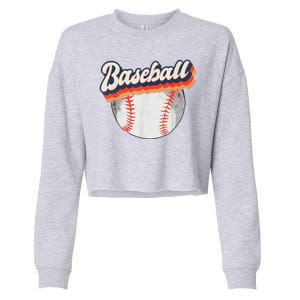 Baseball Sport Retro Cropped Pullover Crew